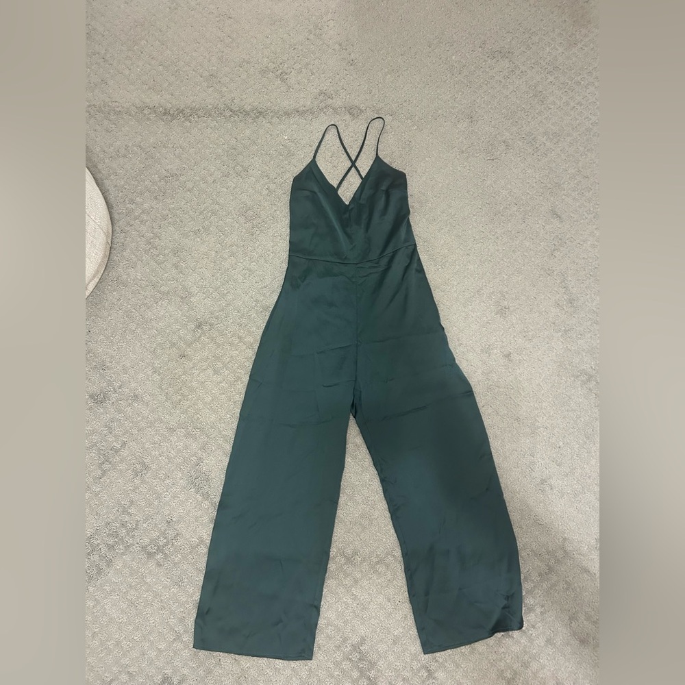Abercrombie & Fitch Dark Green Satin Women’s Jumpsuit